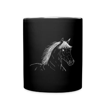 Pferd - Tasse einfarbig - Schwarz - Vorne