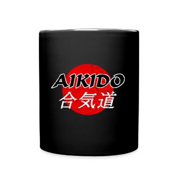 Aikido - Tasse einfarbig - Schwarz - Vorne