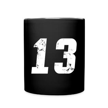 Cool Number 13 - 13 Years Old 13th Birthday Gift - Full Colour Mug - black - Front