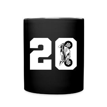 20 Moto Biker Motorcycle - Full Colour Mug - black - Front