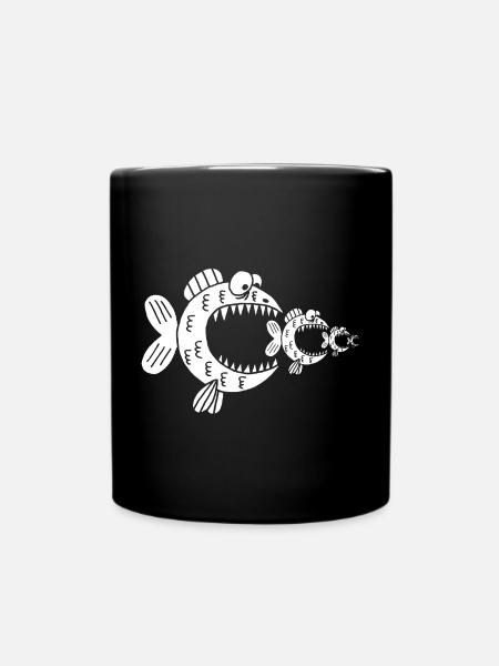 Poissons blancs et chaîne alimentaire - Mug uni - noir