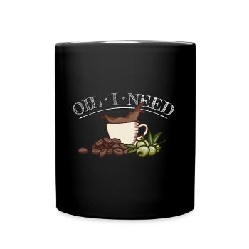 Oil I Need Keto Olive Oil Coffee Fan Word Game Fun - Full Colour Mug - black - Front