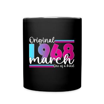 55. Geburtstag Frau Original März Jahrgang 1968 - Tasse einfarbig - Schwarz - Vorne
