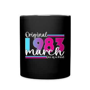40th birthday Mrs. Original March Born 1983 - Full Colour Mug - black - Front