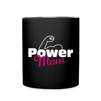 Power Mom white-pink - Full Colour Mug - black - Front
