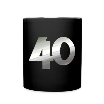 geschenk, 40 metallisch - Tasse einfarbig - Schwarz - Vorne