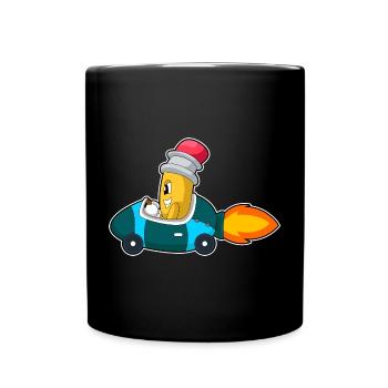 Bleistift Auto - Tasse einfarbig - Schwarz - Vorne