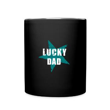 LUCKY DAD - GlücksTshirt - look d’occasion - Stern - Mug uni - noir - Devant