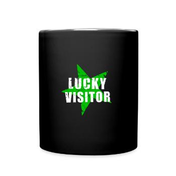 LUCKY VISITOR - GlücksTshirt - used look- Stern - Full Colour Mug - black - Front