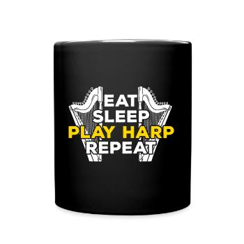 Harfe - Tasse einfarbig - Schwarz - Vorne