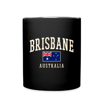 Brisbane Australia Vintage Flag Design - Full Colour Mug - black - Front