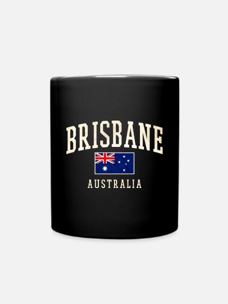 Brisbane, Australie, Vintage Flag Design - Mug uni - noir
