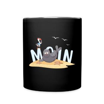 Moin Seal Seagull Beach - Mug uni - noir - Devant
