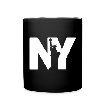 New York Statue - Tasse einfarbig - Schwarz - Vorne