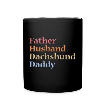 Dackel Hunde Welpe Zwergdackel - Tasse einfarbig - Schwarz - Vorne