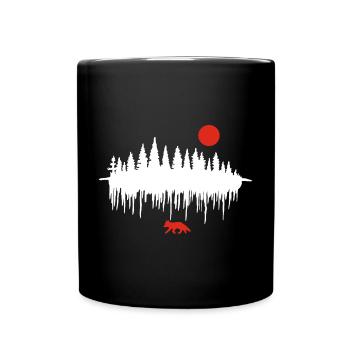 Der Ruf des Waldes (weiß) - Tasse einfarbig - Schwarz - Vorne