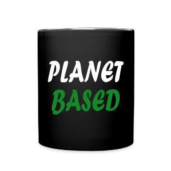 Planet based vegan - Full Colour Mug - black - Front