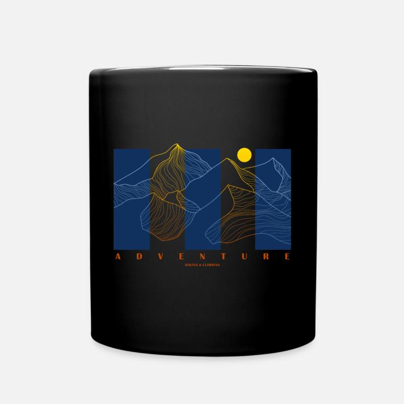Berg-Grafik - Tasse einfarbig - Schwarz