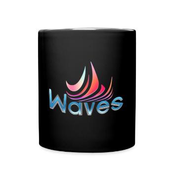 Conception de vagues - Mug uni - noir - Devant