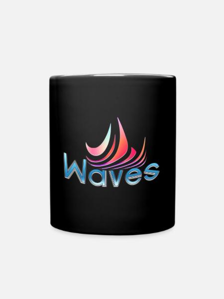 Waves Design - Tasse einfarbig - Schwarz
