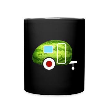 Melon Caravan Caravan Retro Summer Camping Fan - Full Colour Mug - black - Front