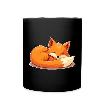 Fox Sleeps - Forest Animals Love Sleep Shirt Child - Full Colour Mug - black - Front