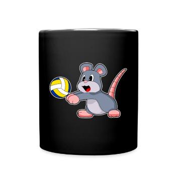 Maus Volleyballspieler Volleyball - Tasse einfarbig - Schwarz - Vorne