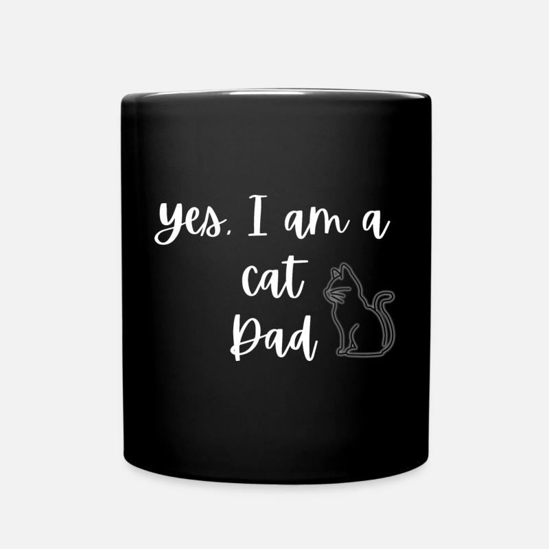 Katzen-Papa - Tasse einfarbig - Schwarz