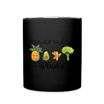 powered by plants - Tasse einfarbig - Schwarz - Vorne