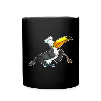 Toucan Chef Cooking Spoon Cooking - Full Colour Mug - black - Front