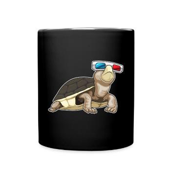 Turtle Glasses - Full Colour Mug - black - Front