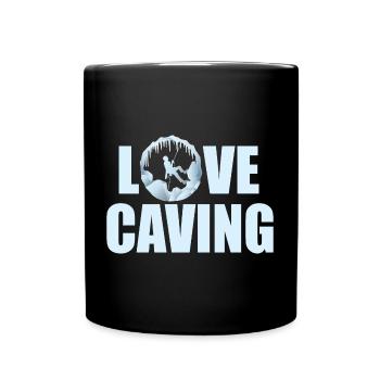 Love Caving - Speleology Potholing Speleo Caver - Full Colour Mug - black - Front