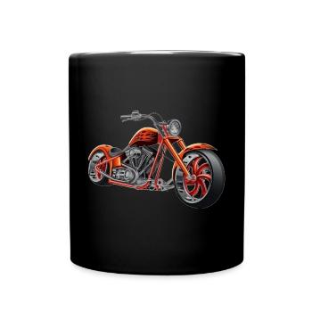 Chopper Motorcycle Biker - Full Colour Mug - black - Front