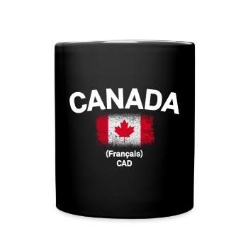 Franglais CAD kanadische Flagge - Tasse einfarbig - Schwarz - Vorne