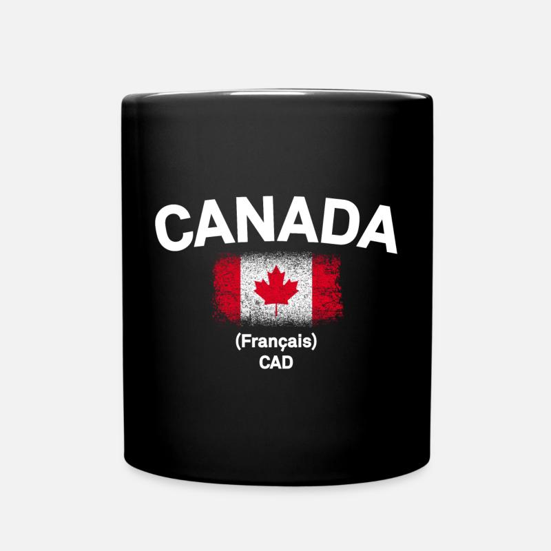 Franglais CAD kanadische Flagge - Tasse einfarbig - Schwarz