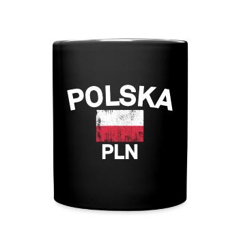 Drapeau Polska Emblème PLN - Mug uni - noir - Devant