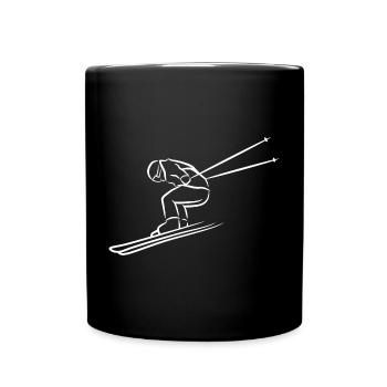 Dessin de skieur - Mug uni - noir - Devant
