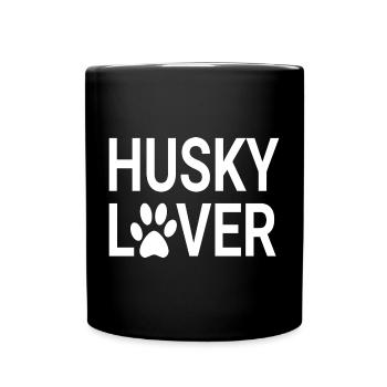 Husky Lovers, Husky Moms, Husky Dads - Full Colour Mug - black - Front