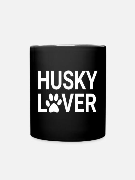 Husky Lovers, Husky Moms, Husky Dads - Full Colour Mug - black