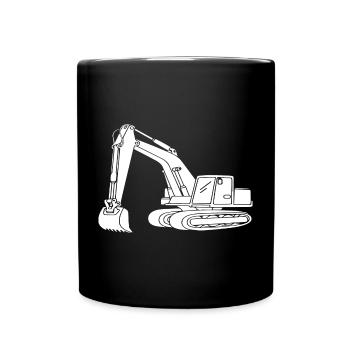 Excavator Driver Silhouette Design - For - Full Colour Mug - black - Front