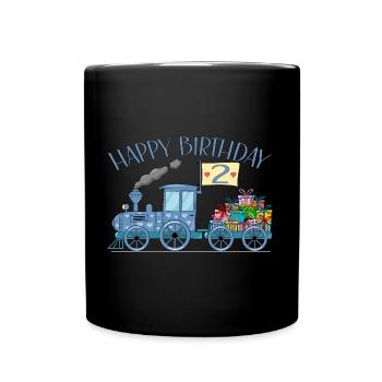 Children’s Train Railway Joyeux anniversaire 2 - Mug uni - noir - Devant