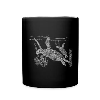 Tortue aquatique - Mug uni - noir - Devant