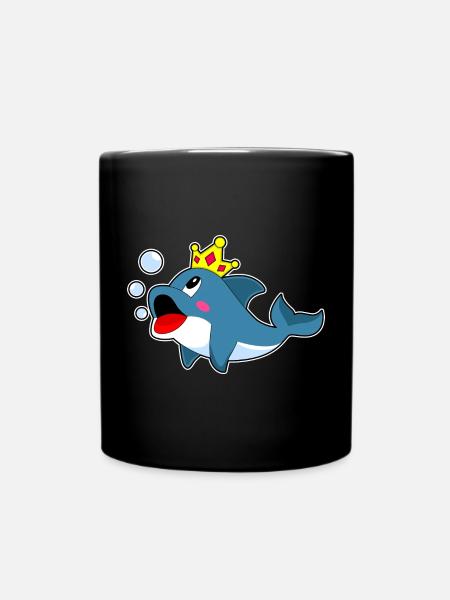 Delfin Krone - Tasse einfarbig - Schwarz
