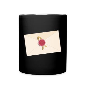 closed envelope with seal - Full Colour Mug - black - Front