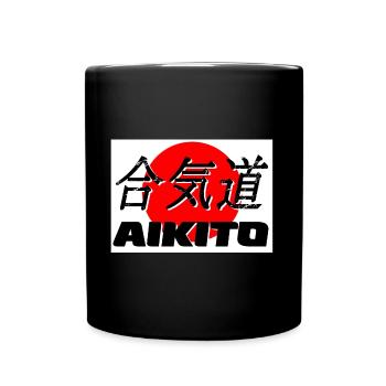 Aikido - Tasse einfarbig - Schwarz - Vorne