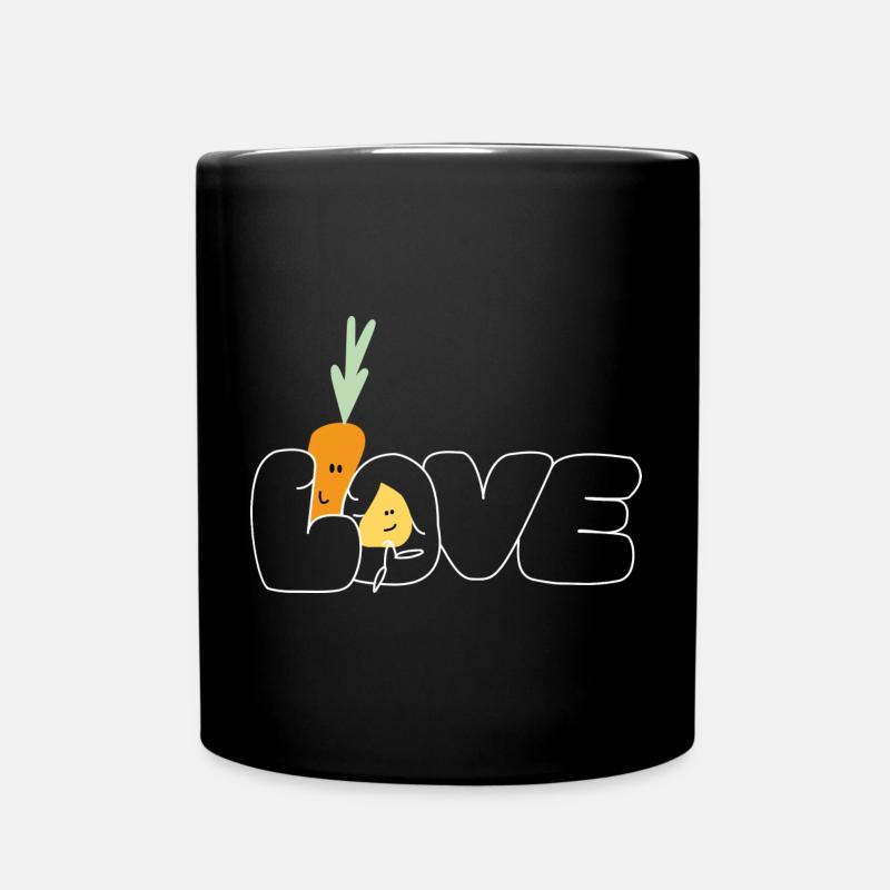 Love weiss - Tasse einfarbig - Schwarz