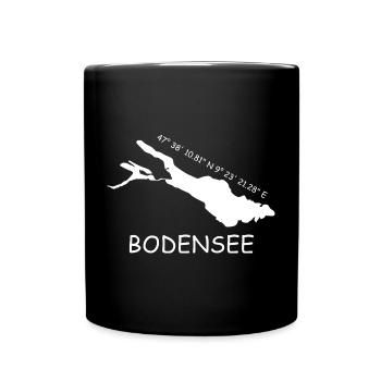 Bodensee Koordinaten - Tasse einfarbig - Schwarz - Vorne