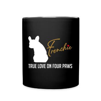 Frenchie amour sur quatre pattes - Mug uni - noir - Devant