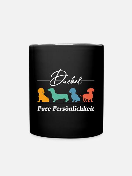 Dackel Persönlichkeit auf vier Pfoten - Tasse einfarbig - Schwarz