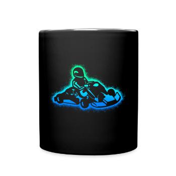 Kart Rennen Gokart Kartsport Kinder Jungen Go-Kart - Tasse einfarbig - Schwarz - Vorne